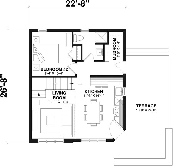 Architectural House Design - Traditional Floor Plan - Main Floor Plan #23-2025