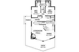 Floor Plan - Main Floor for Cabin House Plan #126-194 - 3 bed, 2 bath