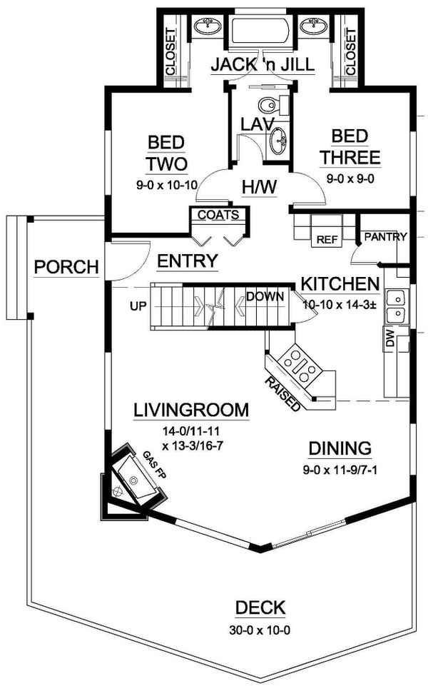 Home Plan - Cabin Floor Plan - Main Floor Plan #126-194