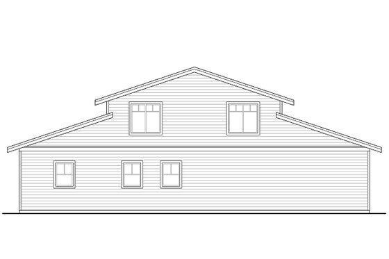 Exterior - Rear Elevation for Craftsman House Plan #124-966, 0.5 bath