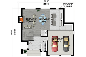 Floor Plan - Main Floor for Contemporary House Plan #25-4884 - 3 bed, 2.5 bath
