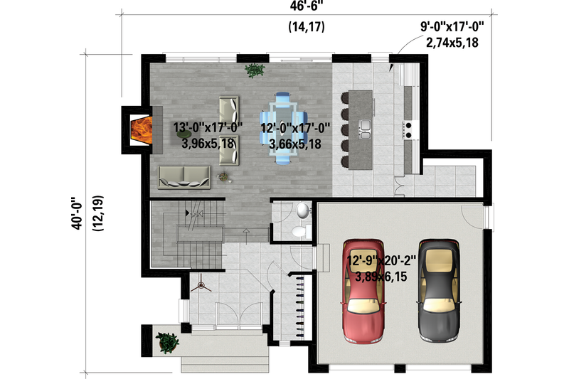 Dream House Plan - Floor Plan - Main Floor for Contemporary House Plan #25-4884 - 3 bed, 2.5 bath