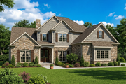 European Style House Plan - 3 Beds 3 Baths 3425 Sq/Ft Plan #17-2302 Exterior 