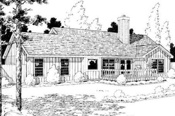Exterior - Rear Elevation for Traditional House Plan #312-435 - 3 bed, 2 bath