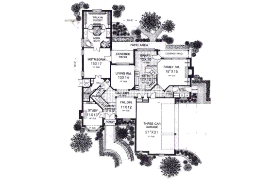Floor Plan - Main Floor for European House Plan #310-880 - 4 bed, 3 bath