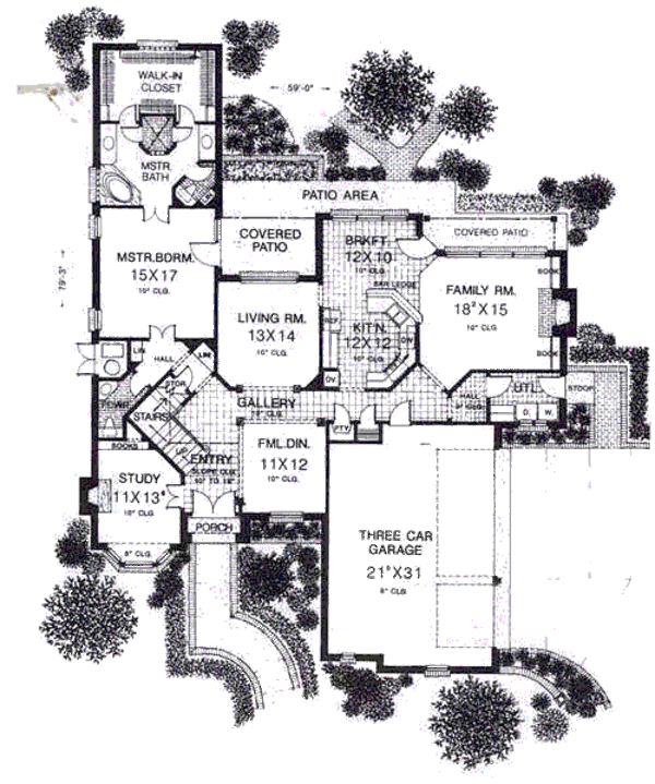 Architectural House Design - European Floor Plan - Main Floor Plan #310-880