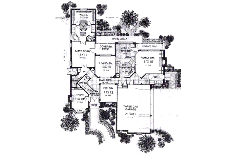 Dream House Plan - Floor Plan - Main Floor for European House Plan #310-880 - 4 bed, 3 bath