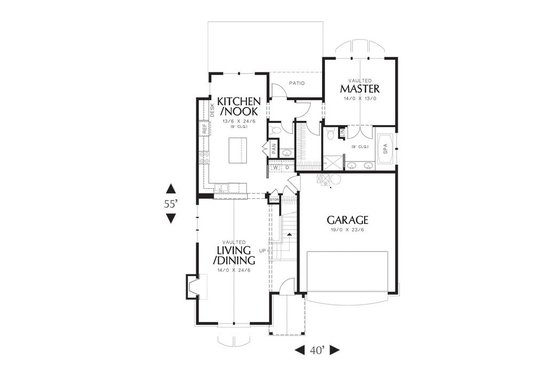 Floor Plan - Main Floor for European House Plan #48-531 - 3 bed, 2.5 bath