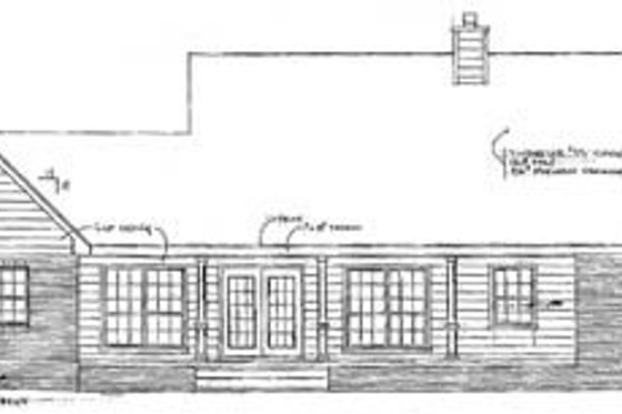 Exterior - Rear Elevation for Country House Plan #14-112 - 3 bed, 2 bath