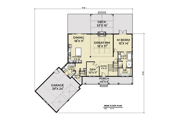 Contemporary Floor Plan - Main Floor Plan #1070-81
