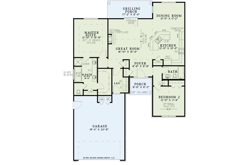 Architectural House Design - Floor Plan - Main Floor for European House Plan #17-3454 - 2 bed, 2 bath