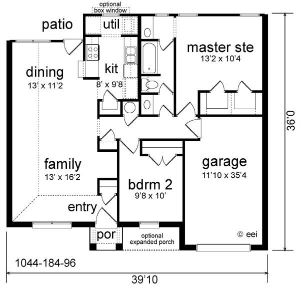 Architectural House Design - Cottage Floor Plan - Main Floor Plan #84-101