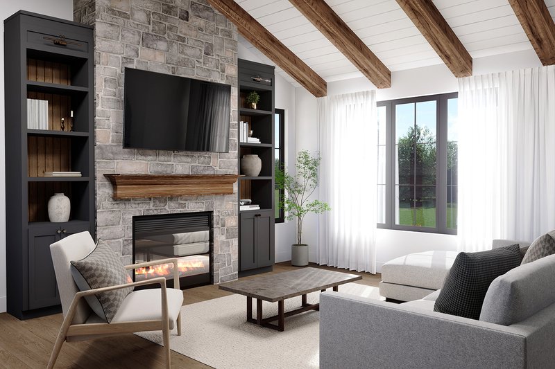 Dream House Plan - Interior - Family Room for Craftsman House Plan #23-2893 - 1 bed, 1.5 bath