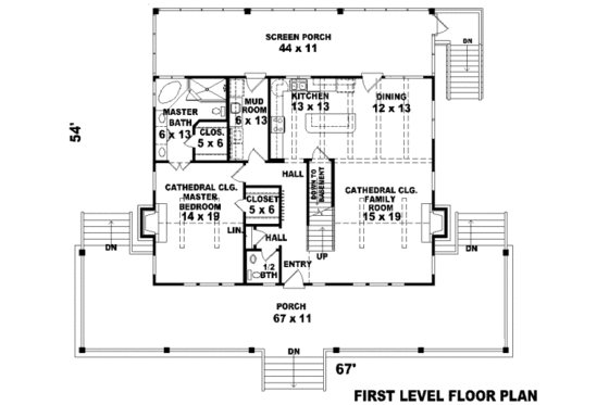 Floor Plan - Main Floor for Country House Plan #81-385 - 3 bed, 2.5 bath