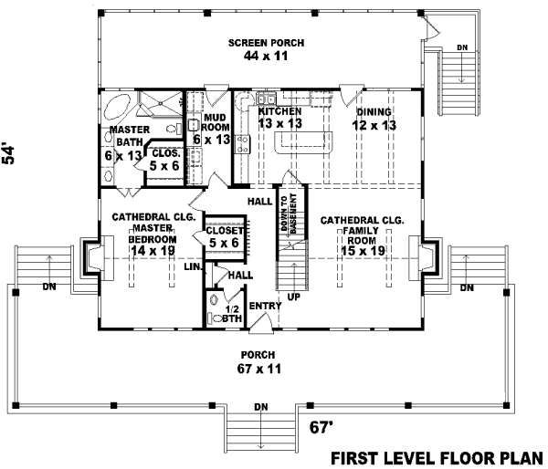 Country Floor Plan - Main Floor Plan #81-385
