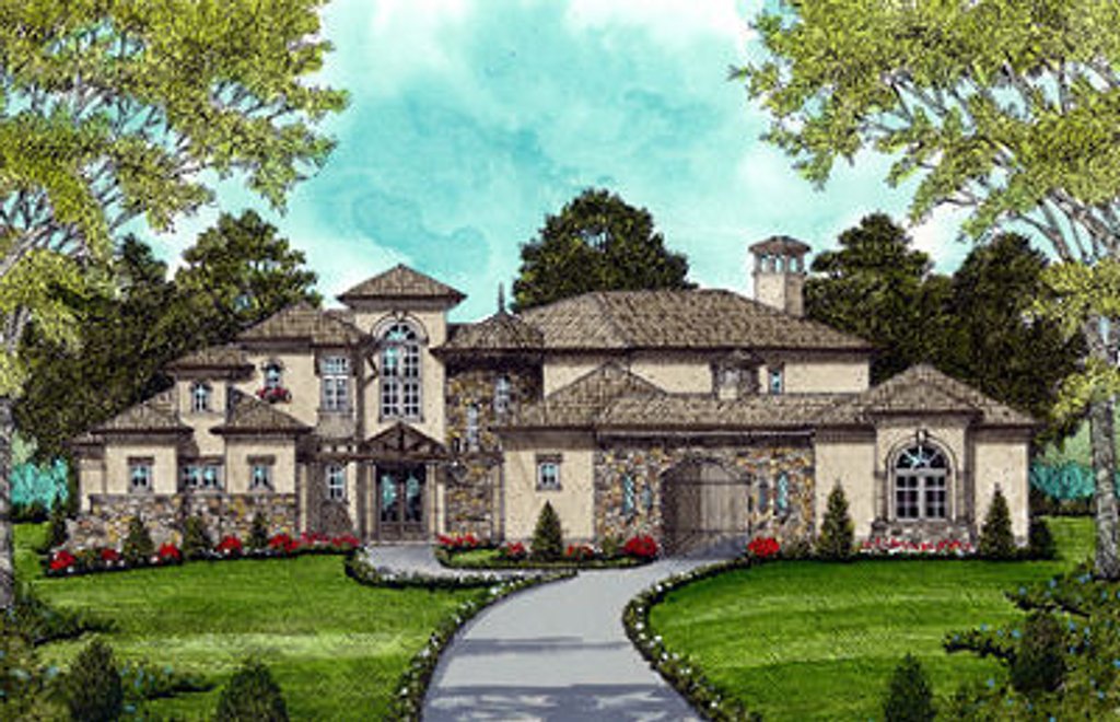 Mediterranean Style House Plan  5 Beds 5 5 Baths 4170 Sq 