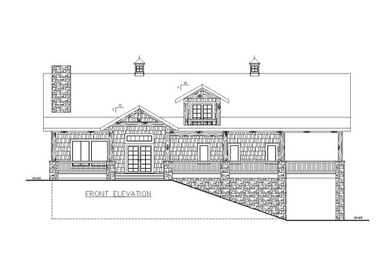 Exterior - Front Elevation 3 for Craftsman House Plan #117-978 - 3 bed, 2.5 bath