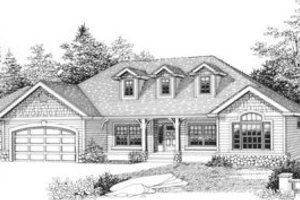 Ranch Exterior - Front Elevation Plan #53-303