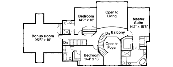 House Design - Colonial Floor Plan - Upper Floor Plan #124-355