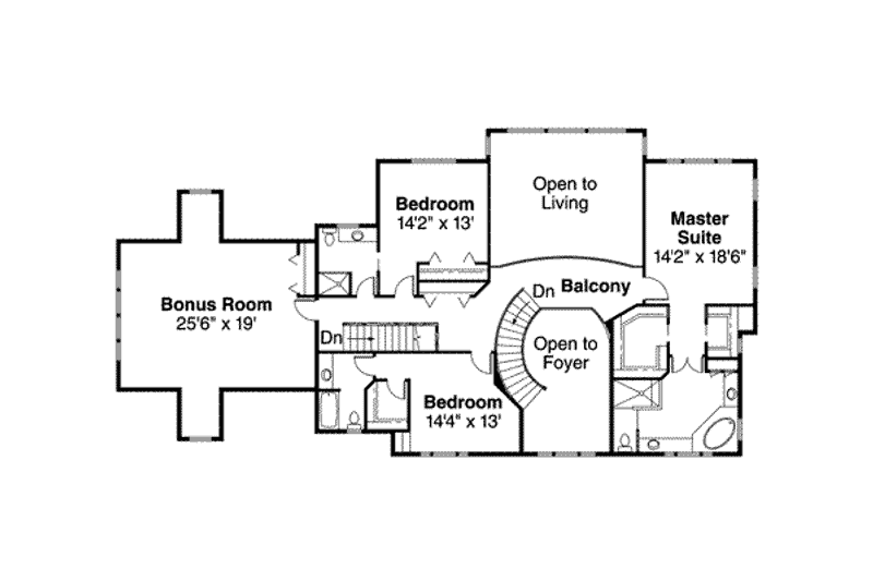 Home Plan - Floor Plan - Upper Floor for Colonial House Plan #124-355 - 4 bed, 4.5 bath