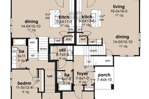 Floor Plan - Main Floor for Colonial House Plan #120-288 - 6 bed, 6 bath