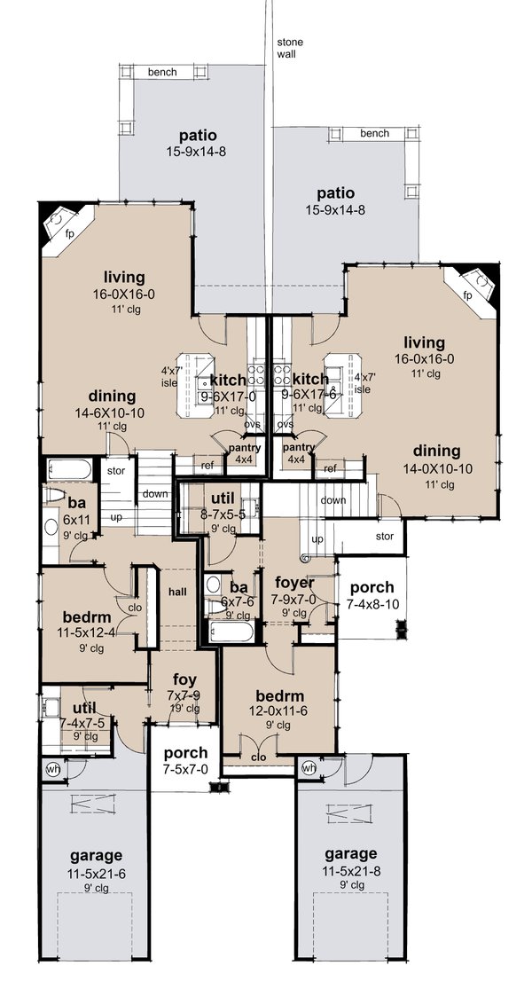 House Blueprint - Colonial Floor Plan - Main Floor Plan #120-288