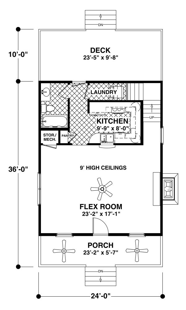 Home Plan - Craftsman Floor Plan - Main Floor Plan #56-721