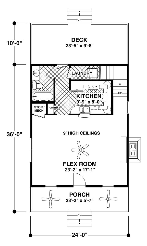 Architectural House Design - Craftsman Floor Plan - Main Floor Plan #56-721