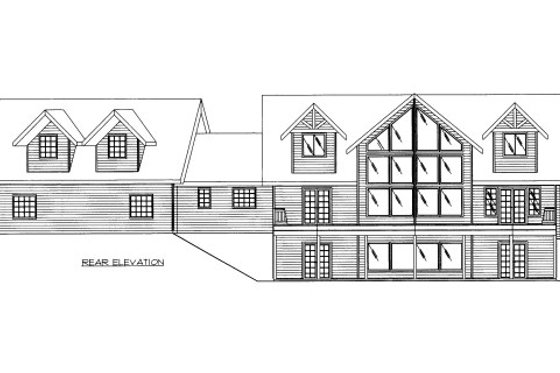 Exterior - Rear Elevation for Craftsman House Plan #117-794 - 3 bed, 4 bath
