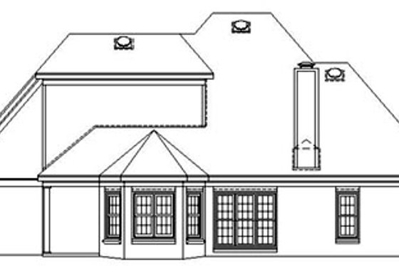 Exterior - Rear Elevation for European House Plan #81-766 - 3 bed, 2.5 bath