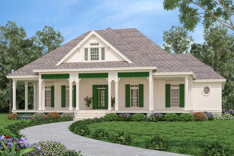 House Blueprint - Farmhouse Exterior - Front Elevation Plan #45-639