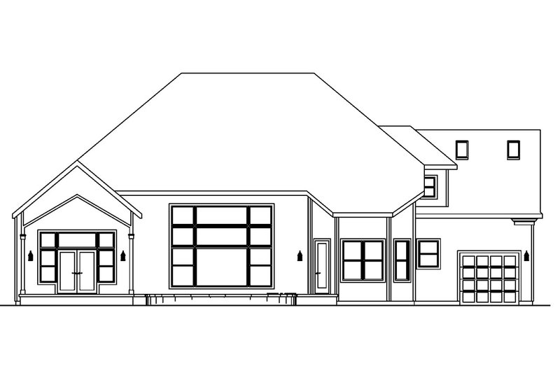 Home Plan - Exterior - Rear Elevation for Country House Plan #124-555 - 3 bed, 3.5 bath