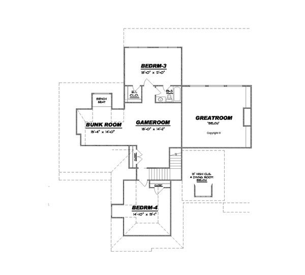 European Floor Plan - Upper Floor Plan #34-240