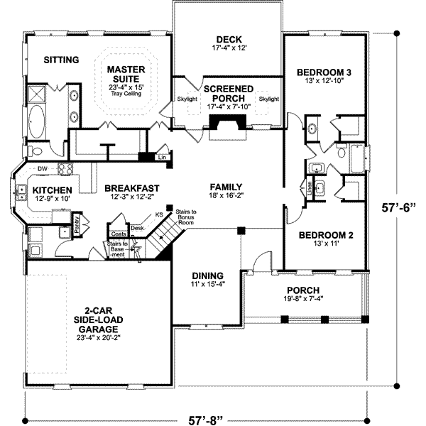 Dream House Plan - Traditional Floor Plan - Main Floor Plan #56-234