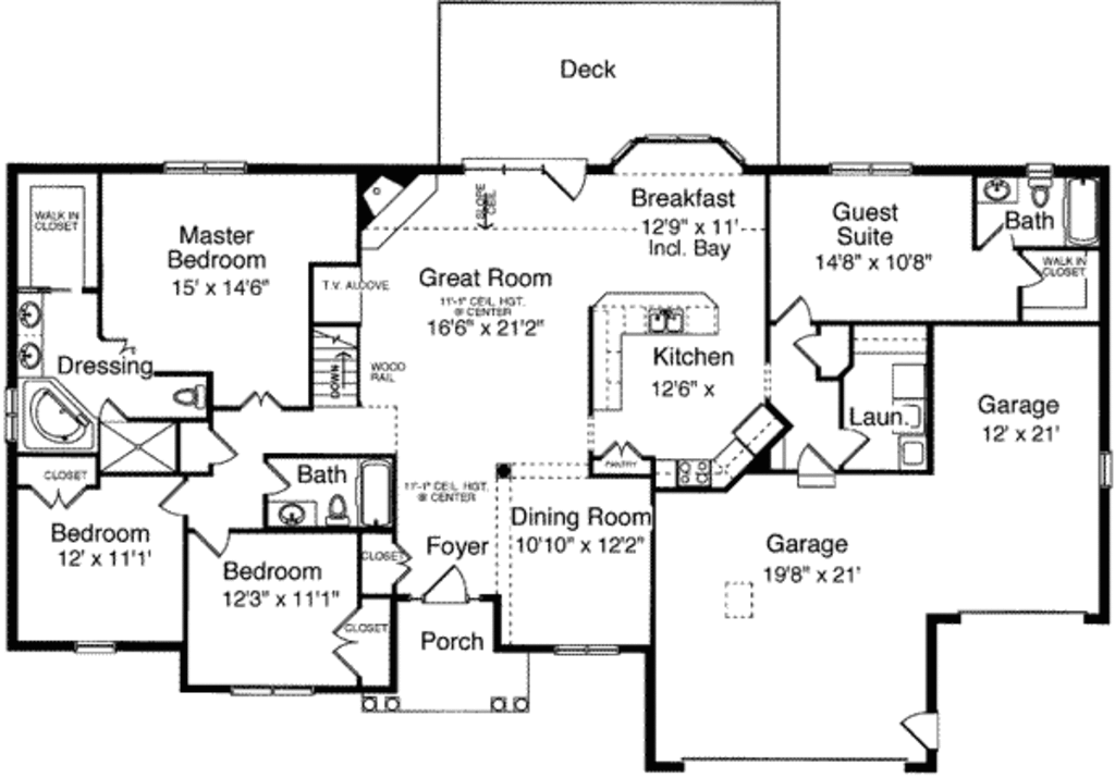 Traditional Style House Plan - 4 Beds 3 Baths 2253 Sq/Ft Plan #46-386 ...