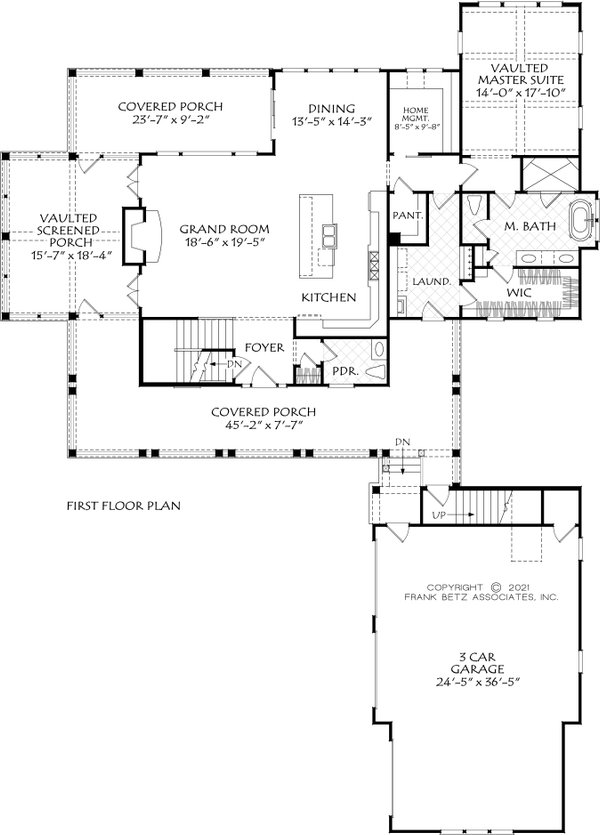 House Blueprint - Farmhouse Floor Plan - Main Floor Plan #927-1021