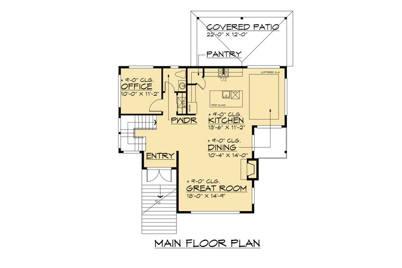 Dream House Plan - Floor Plan - Main Floor for Contemporary House Plan #1066-293 - 3 bed, 2.5 bath