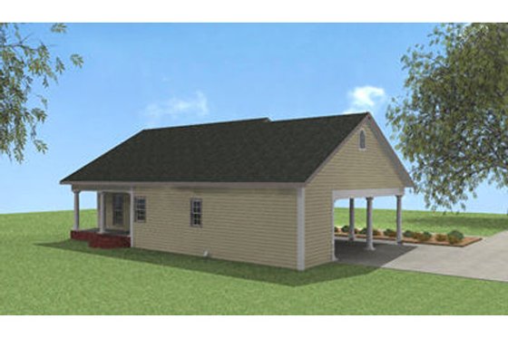 Exterior - Rear Elevation for Cottage House Plan #44-149 - 2 bed, 1.5 bath