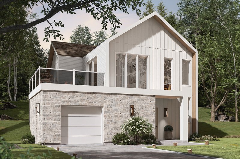 Contemporary Style House Plan - 3 Beds 2 Baths 1739 Sq/Ft Plan #23-2866