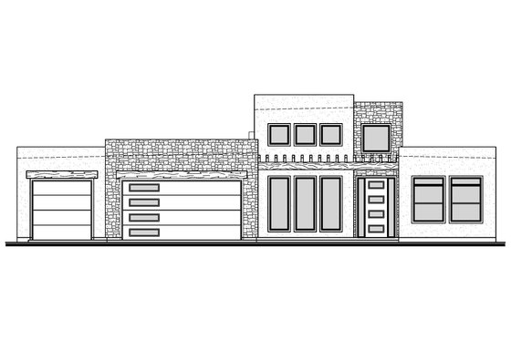 Exterior - Front Elevation 3 for Adobe / Southwestern House Plan #1073-31 - 4 bed, 2.5 bath