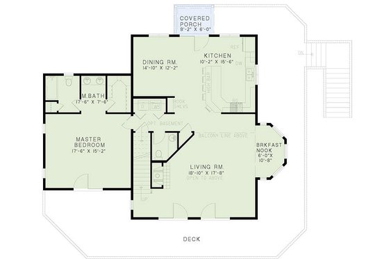 Floor Plan - Main Floor for Cabin House Plan #17-2469 - 3 bed, 2.5 bath