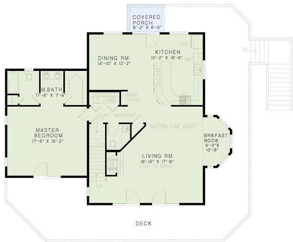 Home Plan - Cabin Floor Plan - Main Floor Plan #17-2469