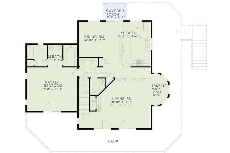 Home Plan - Floor Plan - Main Floor for Cabin House Plan #17-2469 - 3 bed, 2.5 bath