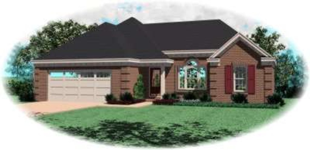 Exterior - Front Elevation 2 for European House Plan #81-1416 - 3 bed, 2 bath