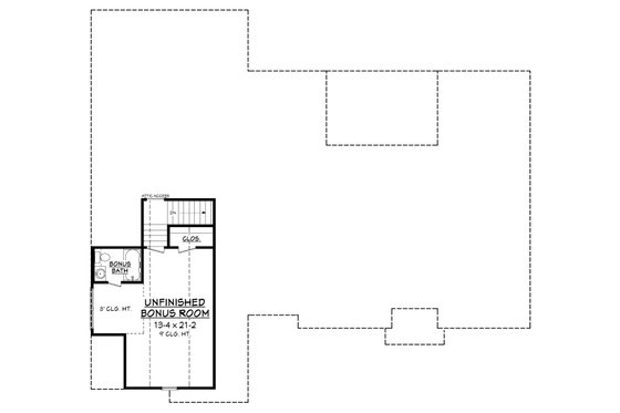 Floor Plan - Upper Floor for Country House Plan #430-167 - 3 bed, 2 bath