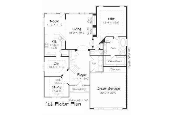 Floor Plan - Main Floor House Plan #329-369 - 5 bed, 3.5 bath
