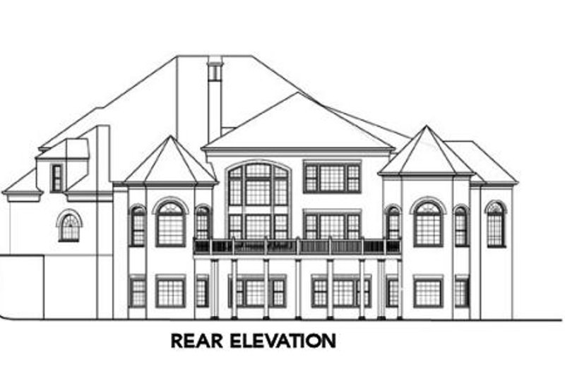 Home Plan - Exterior - Rear Elevation for European House Plan #119-357 - 5 bed, 6 bath