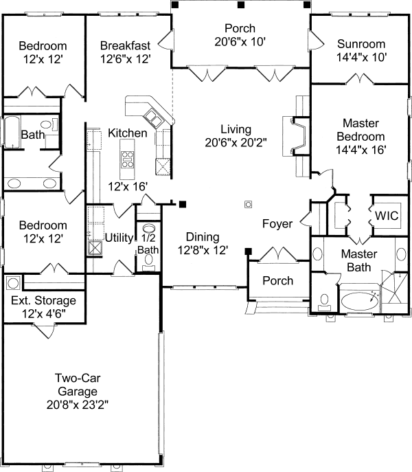 Home Plan - Mediterranean Floor Plan - Main Floor Plan #37-123