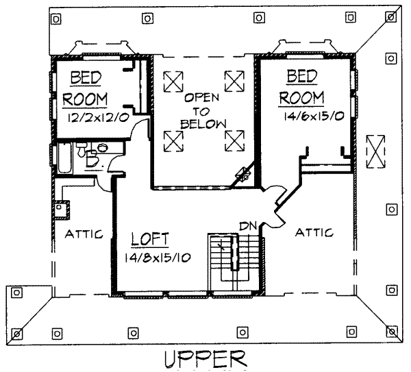 Country Floor Plan - Upper Floor Plan #303-333