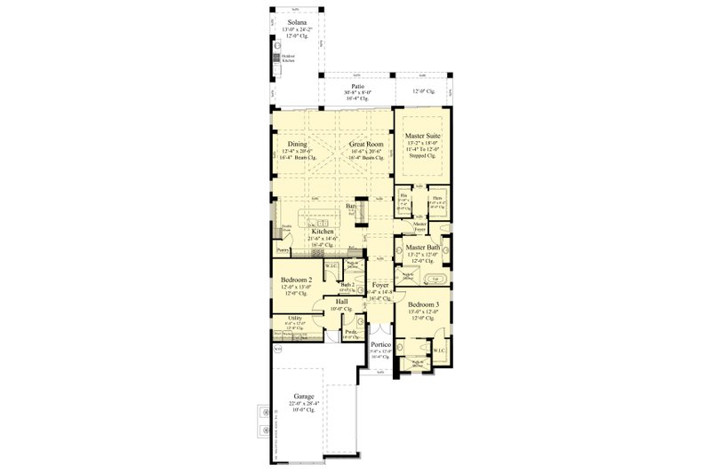 House Design - Floor Plan - Main Floor for Contemporary House Plan #930-545 - 3 bed, 3.5 bath